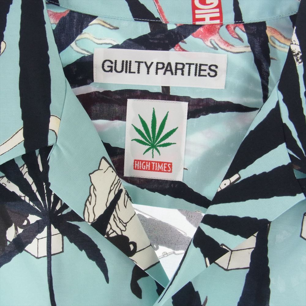 WACKO MARIA ワコマリア 24SS HIGHTIMES-WM-HI06 HIGHTIMES S/S HAWAIIAN SHIRT ハイタイムズ ハワイアンシャツ アロハシャツ レーヨン 半袖シャツ ライトブルー系 XXL【極上美品】【中古】