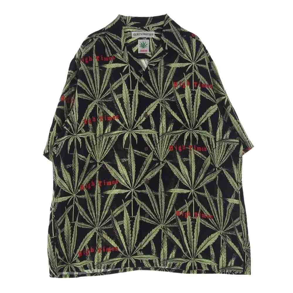 WACKO MARIA ワコマリア 24SS HIGHTIMES-WM-HI05 HIGHTIMES S/S HAWAIIAN SHIRT  ハイタイムズ  ハワイアン シャツ アロハシャツ レーヨン 半袖シャツ ブラック系 XXL【極上美品】【中古】