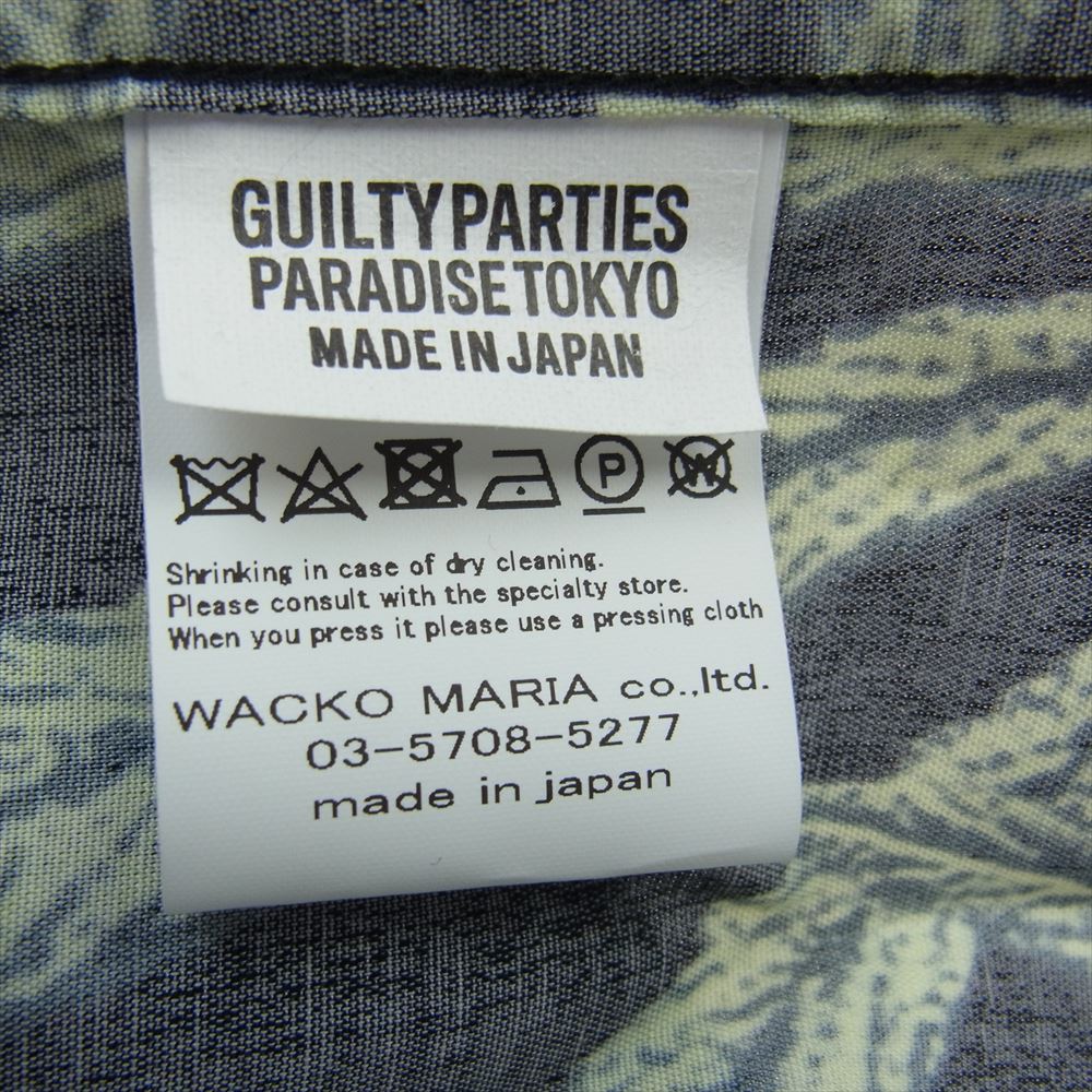 WACKO MARIA ワコマリア 24SS HIGHTIMES-WM-HI05 HIGHTIMES S/S HAWAIIAN SHIRT  ハイタイムズ  ハワイアン シャツ アロハシャツ レーヨン 半袖シャツ ブラック系 XXL【極上美品】【中古】