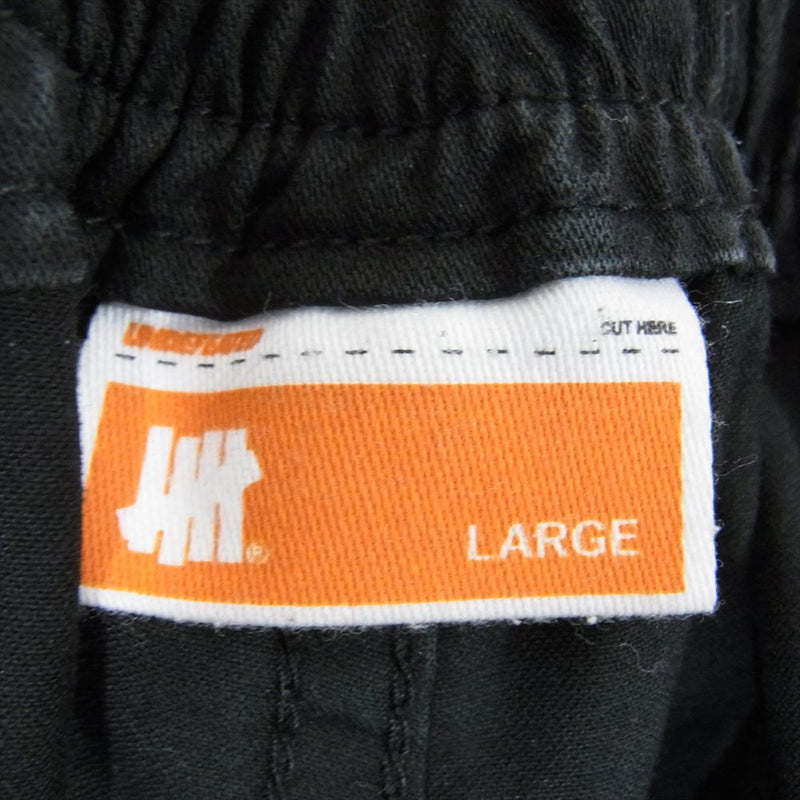 UNDEFEATED アンディフィーテッド JP20011 WORK PANT ワーク パンツ キーリング付き イージー ワイド コットン パンツ ブラック ブラック系 L【中古】