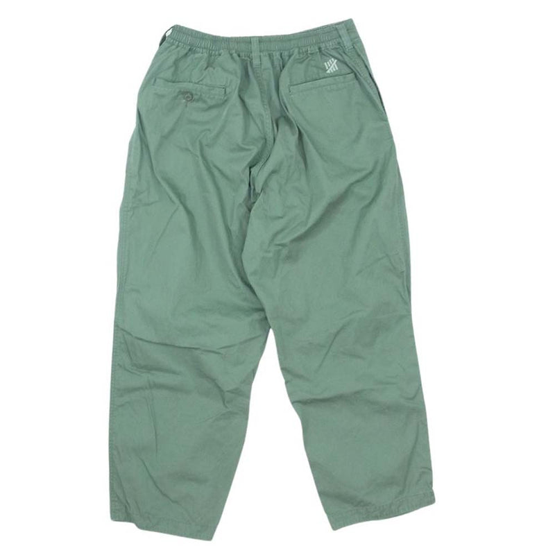 UNDEFEATED アンディフィーテッド JP20011 WORK PANT ワーク パンツ キーリング付き イージー ワイド コットン パンツ オリーブ カーキ系 L【中古】