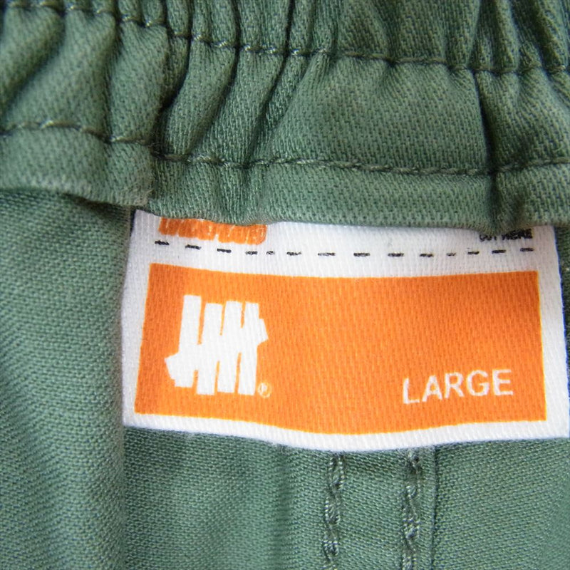 UNDEFEATED アンディフィーテッド JP20011 WORK PANT ワーク パンツ キーリング付き イージー ワイド コットン パンツ オリーブ カーキ系 L【中古】