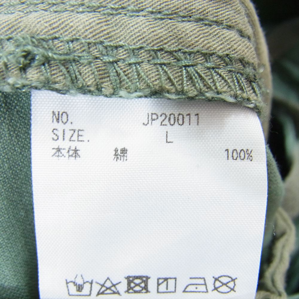 UNDEFEATED アンディフィーテッド JP20011 WORK PANT ワーク パンツ キーリング付き イージー ワイド コットン パンツ オリーブ カーキ系 L【中古】