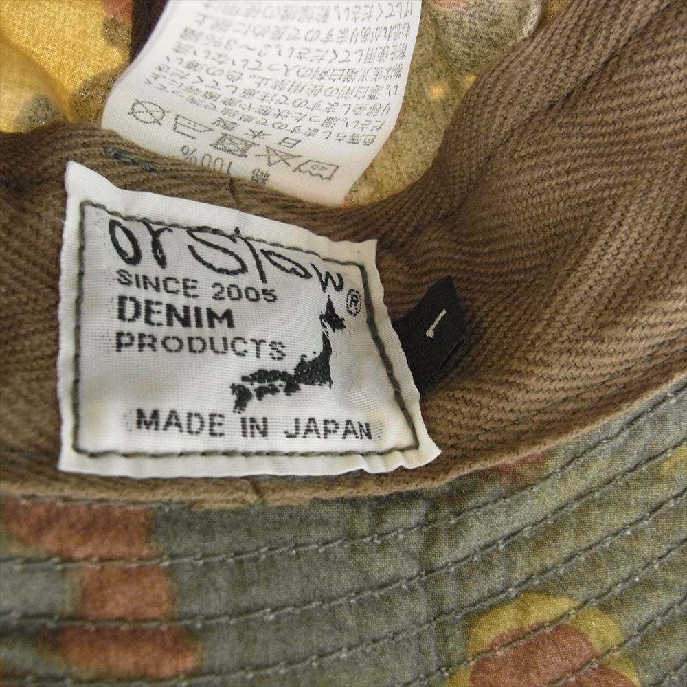 orSlow オアスロウ バケットハット カモフラージュ カモ柄  カーキ系 1【中古】