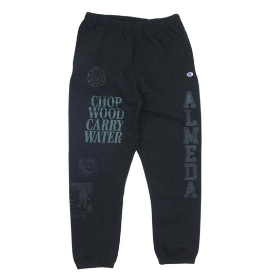 Champion チャンピオン × ALMEDA CLUB REVERSE WEAVE アルメダクラブ リバースウィーブ ロゴ プリント スウェットパンツ ブラック系 XL【中古】