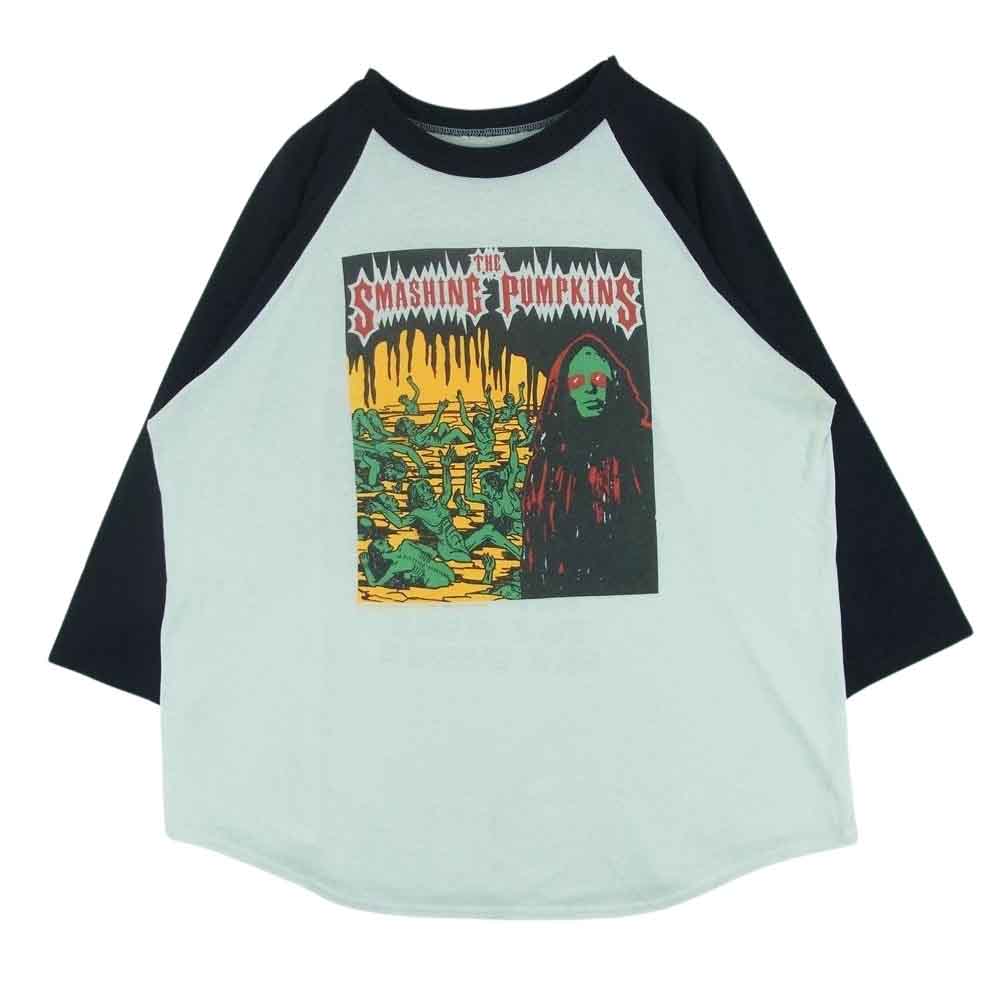 ヴィンテージ 90s SMASHING THE PUMPKINS スマッシング パンプキンズ ラグラン Tシャツ ホワイト系 ブラック系 サイズ表記なし【中古】