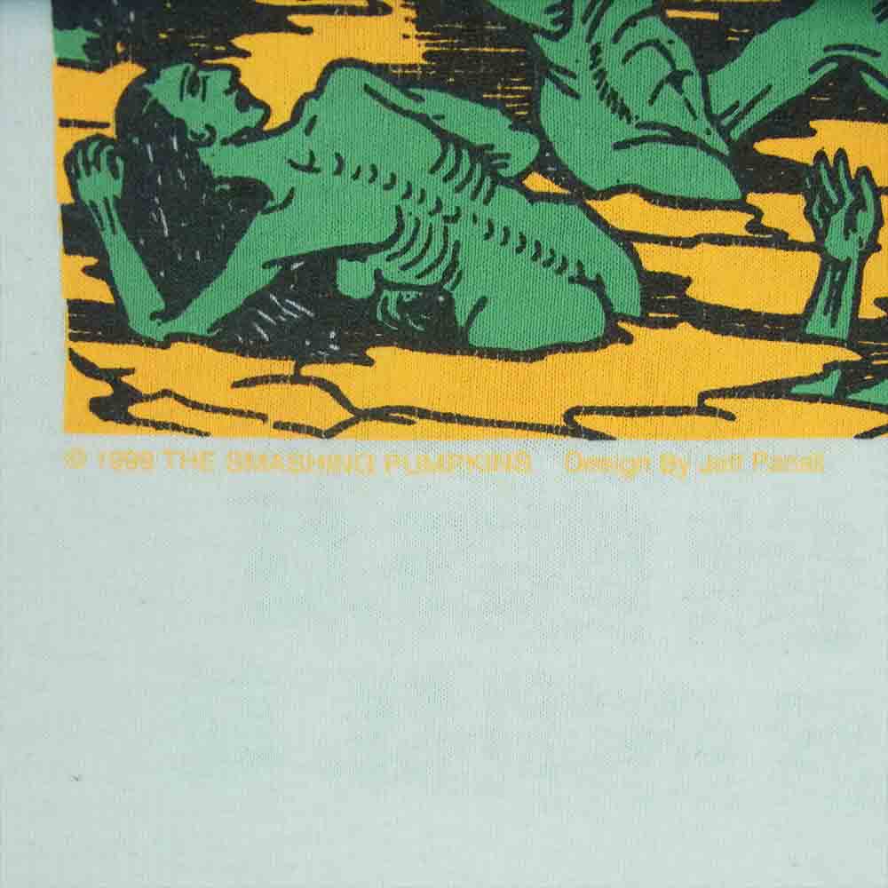 ヴィンテージ 90s SMASHING THE PUMPKINS スマッシング パンプキンズ ラグラン Tシャツ ホワイト系 ブラック系 サイズ表記なし【中古】