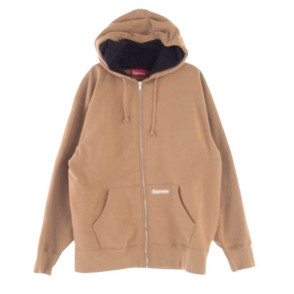 Supreme シュプリーム 22AW Double Hood Facemask Zip Up Hooded Sweatshirt ダブル フッド フェイスマスク ジップ アップ フーディー スウェットシャツ  ライトブラウン系 L【中古】