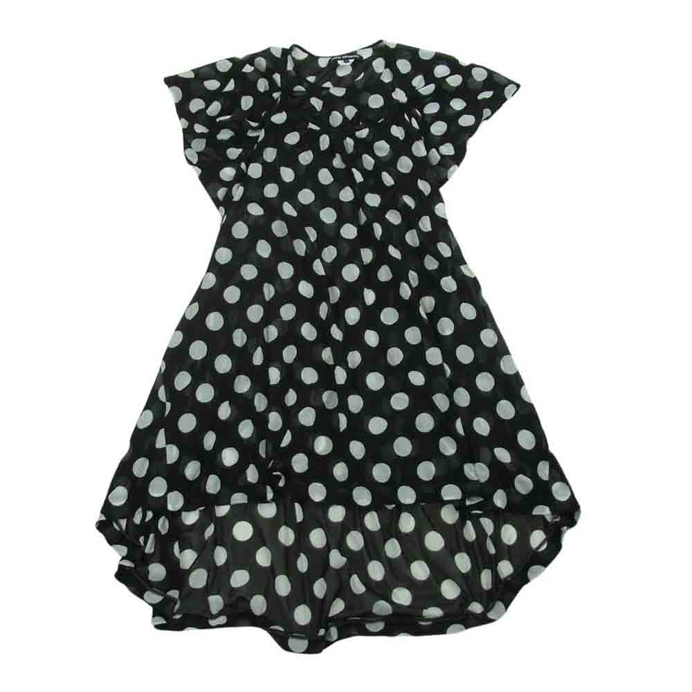 JUNYA WATANABE COMME des GARCONS ジュンヤワタナベコムデギャルソン 22SS JI-O044 裾チェーン ポルカドット柄 半袖 シアー ロング ワンピース ブラック系 ホワイト系 S【中古】