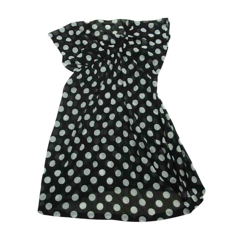 JUNYA WATANABE COMME des GARCONS ジュンヤワタナベコムデギャルソン 22SS JI-O044 裾チェーン ポルカドット柄 半袖 シアー ロング ワンピース ブラック系 ホワイト系 S【中古】