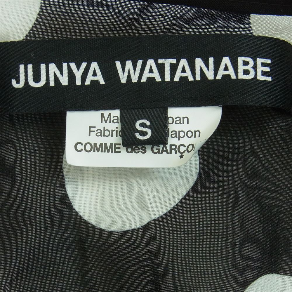 JUNYA WATANABE COMME des GARCONS ジュンヤワタナベコムデギャルソン 22SS JI-O044 裾チェーン ポルカドット柄 半袖 シアー ロング ワンピース ブラック系 ホワイト系 S【中古】