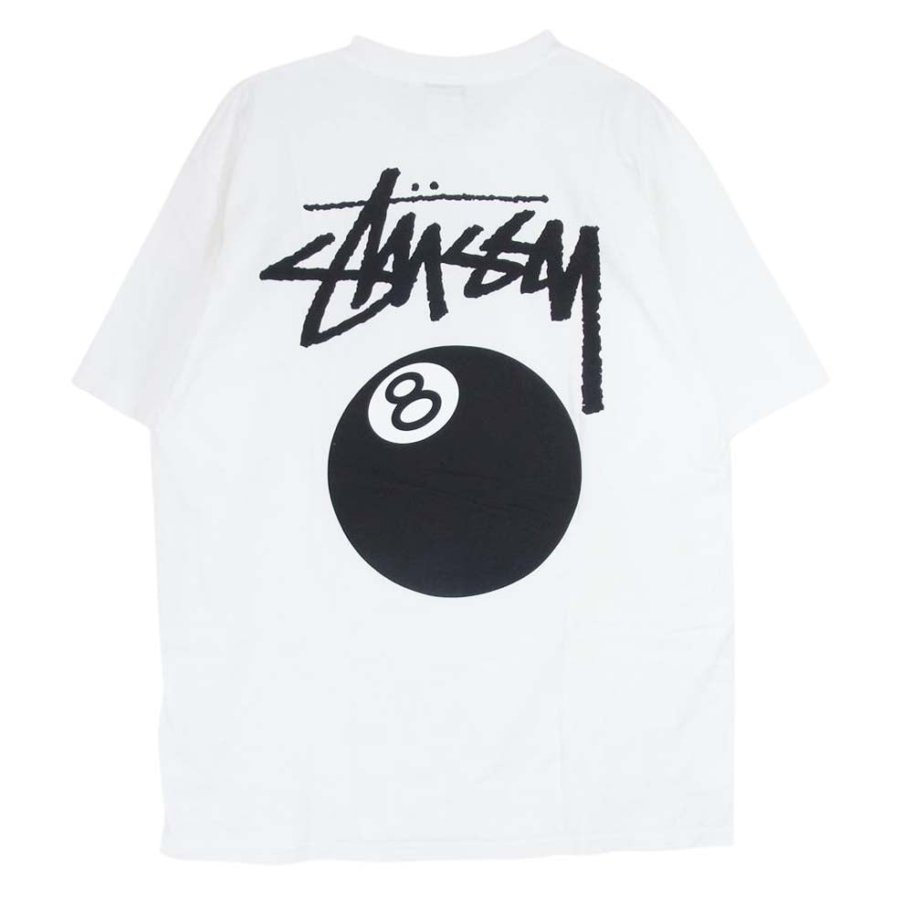 STUSSY ステューシー 8 BALL プリント 半袖 Tシャツ ホワイト系 L【中古】