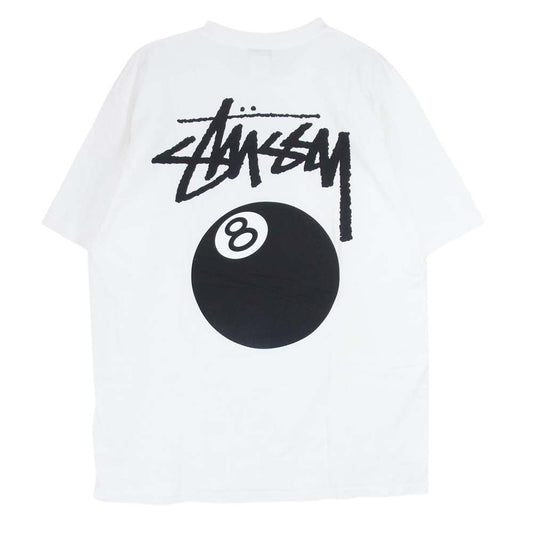 STUSSY ステューシー 8 BALL プリント 半袖 Tシャツ ホワイト系 L【中古】