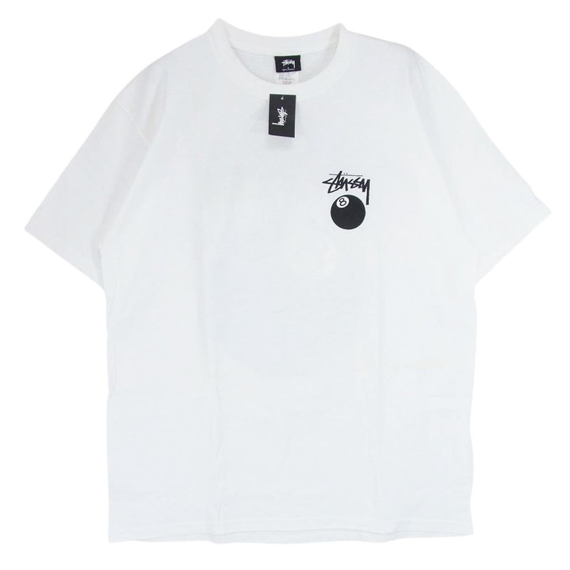 STUSSY ステューシー 8 BALL プリント 半袖 Tシャツ ホワイト系 L【中古】