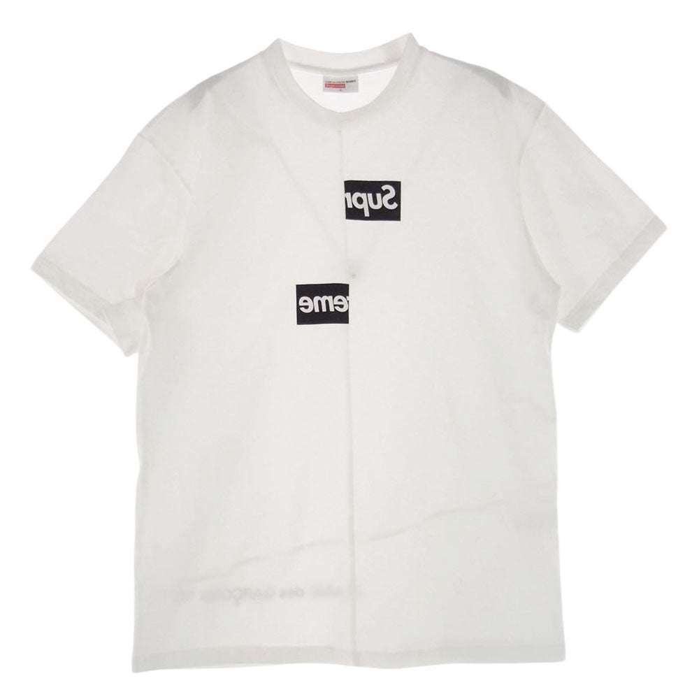 Supreme シュプリーム 18AW × COMME des GARCONS SHIRT Split Box Logo Tee コムデギャルソン スプリット ボックスロゴ 半袖 Tシャツ ホワイト系 S【美品】【中古】