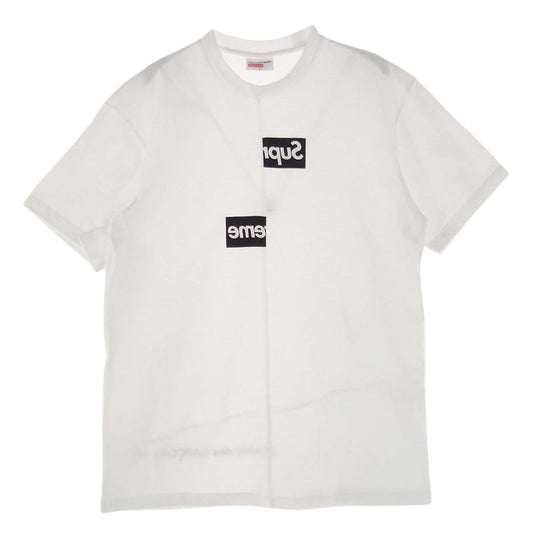 Supreme シュプリーム 18AW × COMME des GARCONS SHIRT Split Box Logo Tee コムデギャルソン スプリット ボックスロゴ 半袖 Tシャツ ホワイト系 S【美品】【中古】