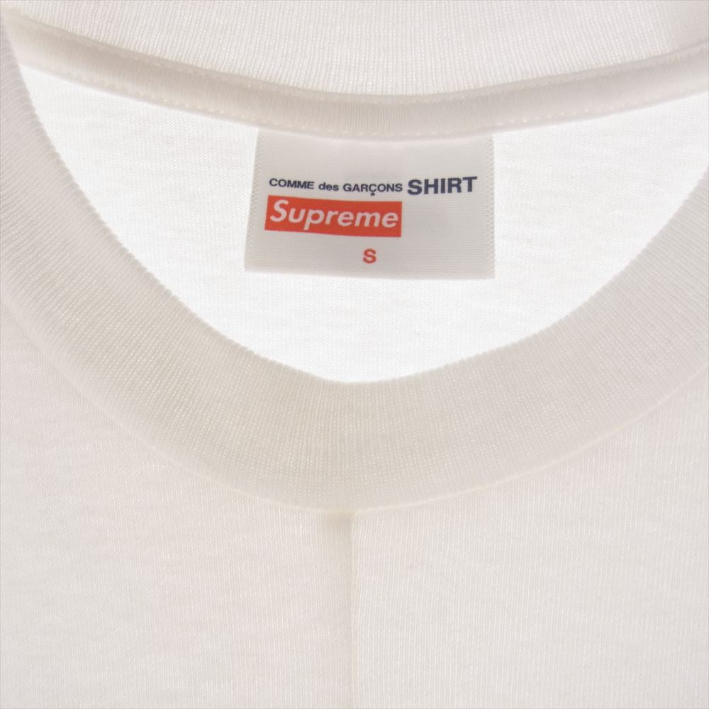 Supreme シュプリーム 18AW × COMME des GARCONS SHIRT Split Box Logo Tee コムデギャルソン スプリット ボックスロゴ 半袖 Tシャツ ホワイト系 S【美品】【中古】