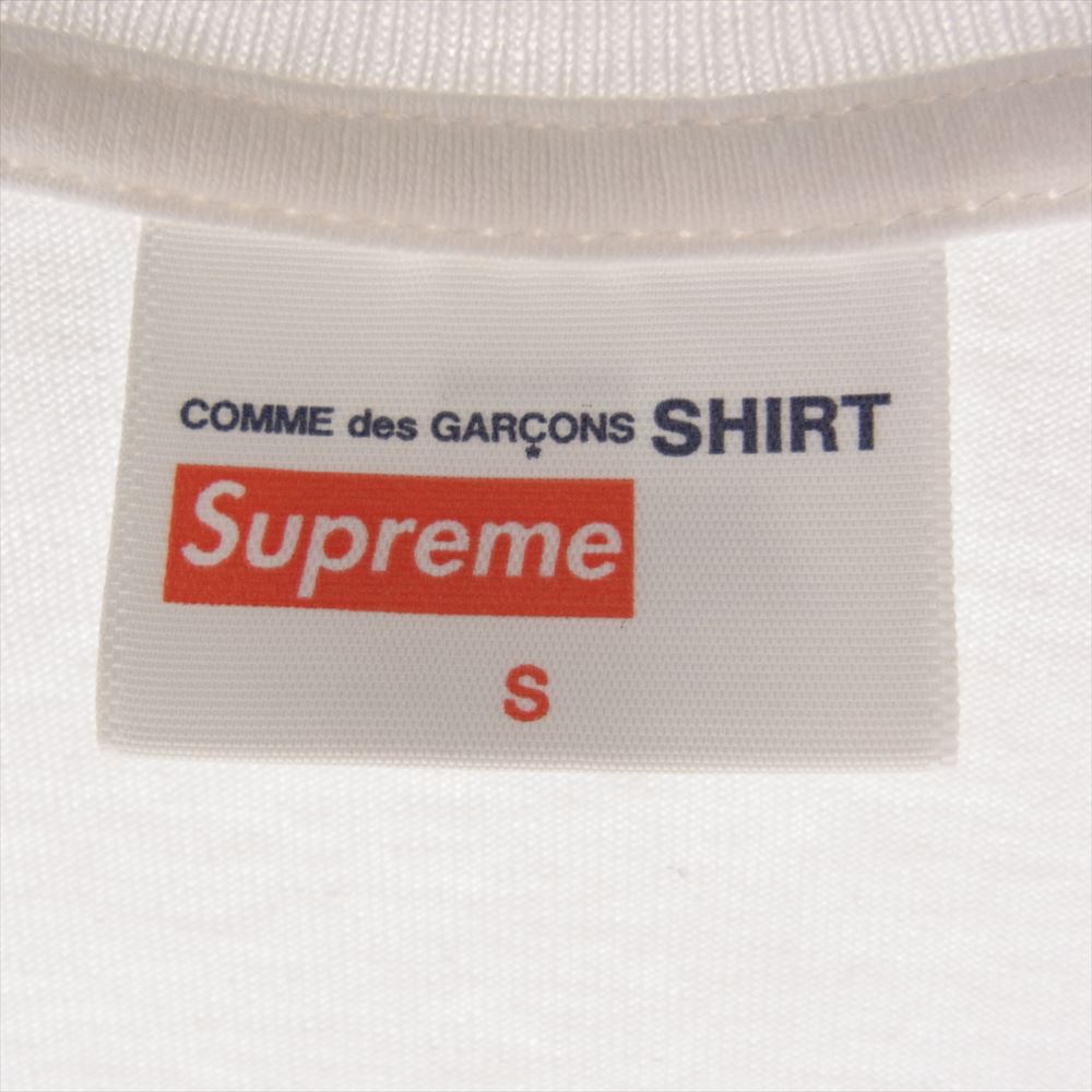 Supreme シュプリーム 18AW × COMME des GARCONS SHIRT Split Box Logo Tee コムデギャルソン スプリット ボックスロゴ 半袖 Tシャツ ホワイト系 S【美品】【中古】