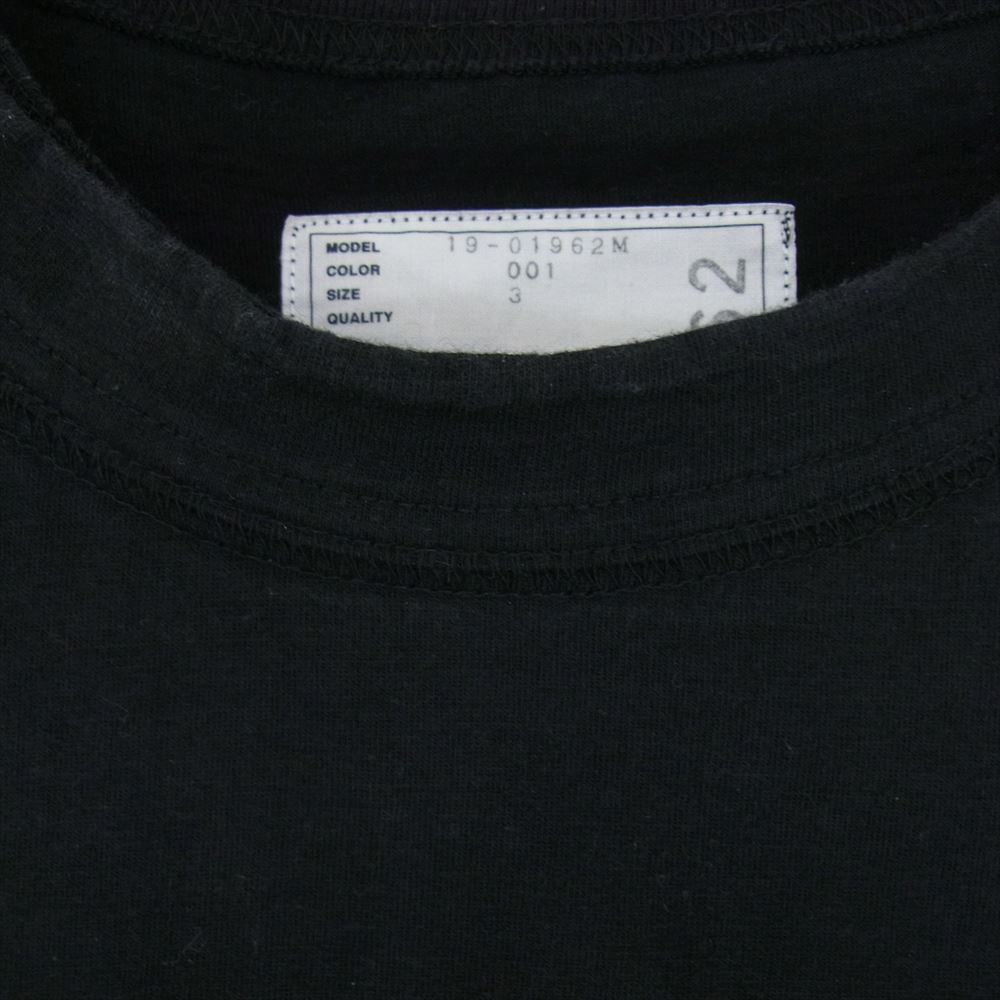 Sacai サカイ 19SS 19-01962M  dr.woo ドクターウー 蜘蛛 刺繍 半袖 クルーネック tシャツ ブラック系 3【中古】