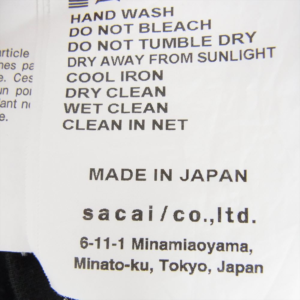 Sacai サカイ 19SS 19-01962M  dr.woo ドクターウー 蜘蛛 刺繍 半袖 クルーネック tシャツ ブラック系 3【中古】