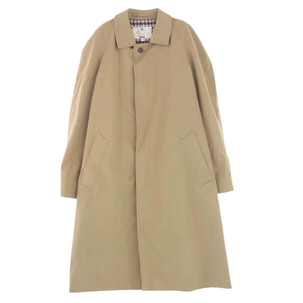 Supreme シュプリーム 16AW × Aquascutum Filey Raincoat アクアスキュータム バック 刺繍 ロゴ ステンカラーコート ベージュ系 L【中古】
