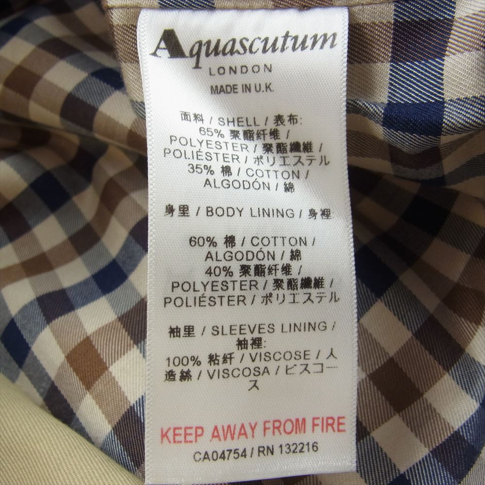 Supreme シュプリーム 16AW × Aquascutum Filey Raincoat アクアスキュータム バック 刺繍 ロゴ ステンカラーコート ベージュ系 L【中古】