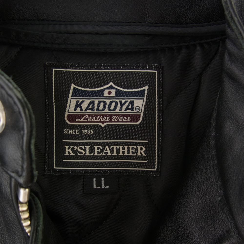 KADOYA カドヤ FPS-2 SFT シングルレザー ジャケット Lサイズ ブラック系 XL【新古品】【未使用】【中古】