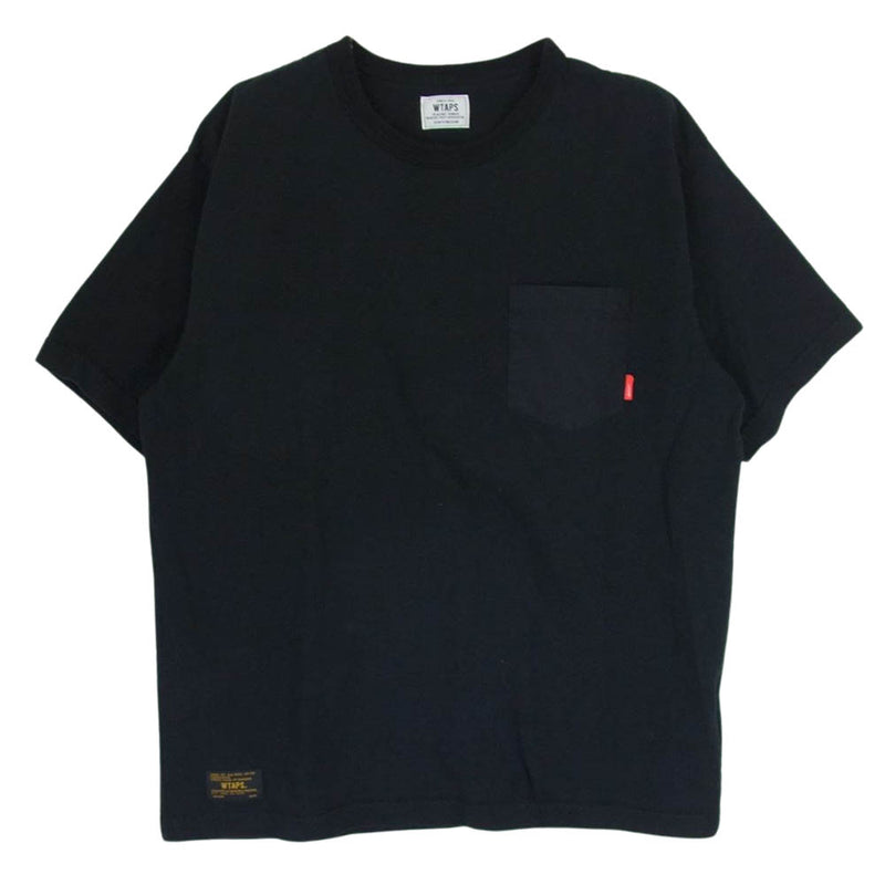 WTAPS ダブルタップス 17SS 171ATDT-CSM01S DESIGN SS POCKET / TEE COTTON  デザイン ショートスリーブ リップストップナイロン ポケット 半袖 Tシャツ  ブラック系 M【中古】