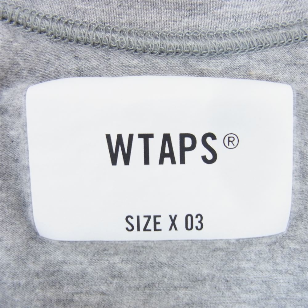 WTAPS ダブルタップス 21SS 211ATDT-CSM32 CRIBS SS TEE クリブス ショートスリーブ 裾 ピスネーム 半袖 Tシャツ グレー系 X03【中古】