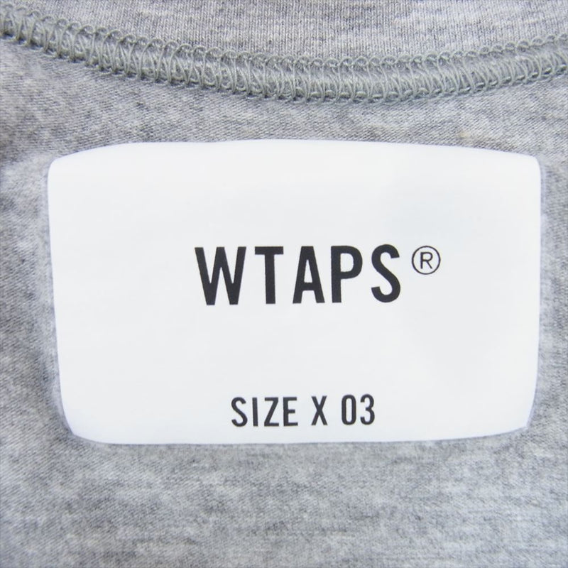 WTAPS ダブルタップス 21SS 211ATDT-CSM32 CRIBS SS TEE クリブス ショートスリーブ 裾 ピスネーム 半袖 Tシャツ グレー系 X03【中古】