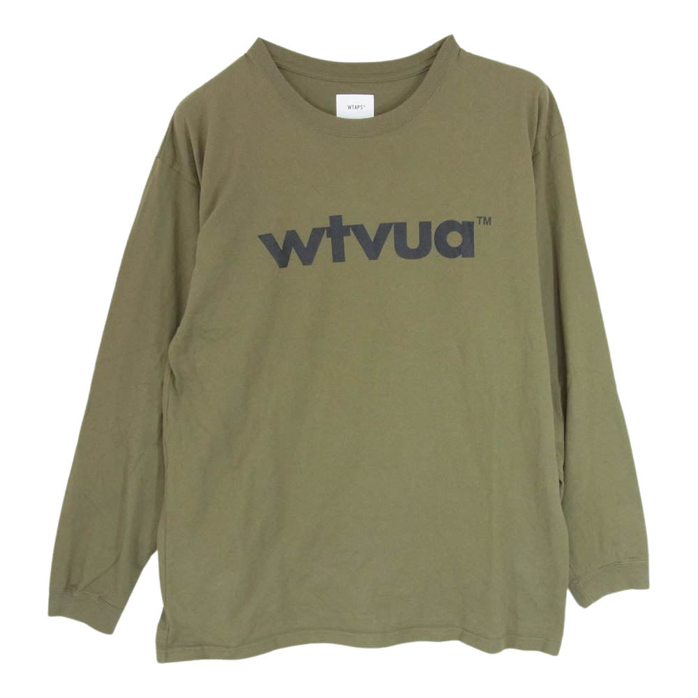 WTAPS ダブルタップス 21AW WTVUA L/S TEE  長袖 ロングスリーブ Tシャツ カットソー カーキ系 X 03【中古】