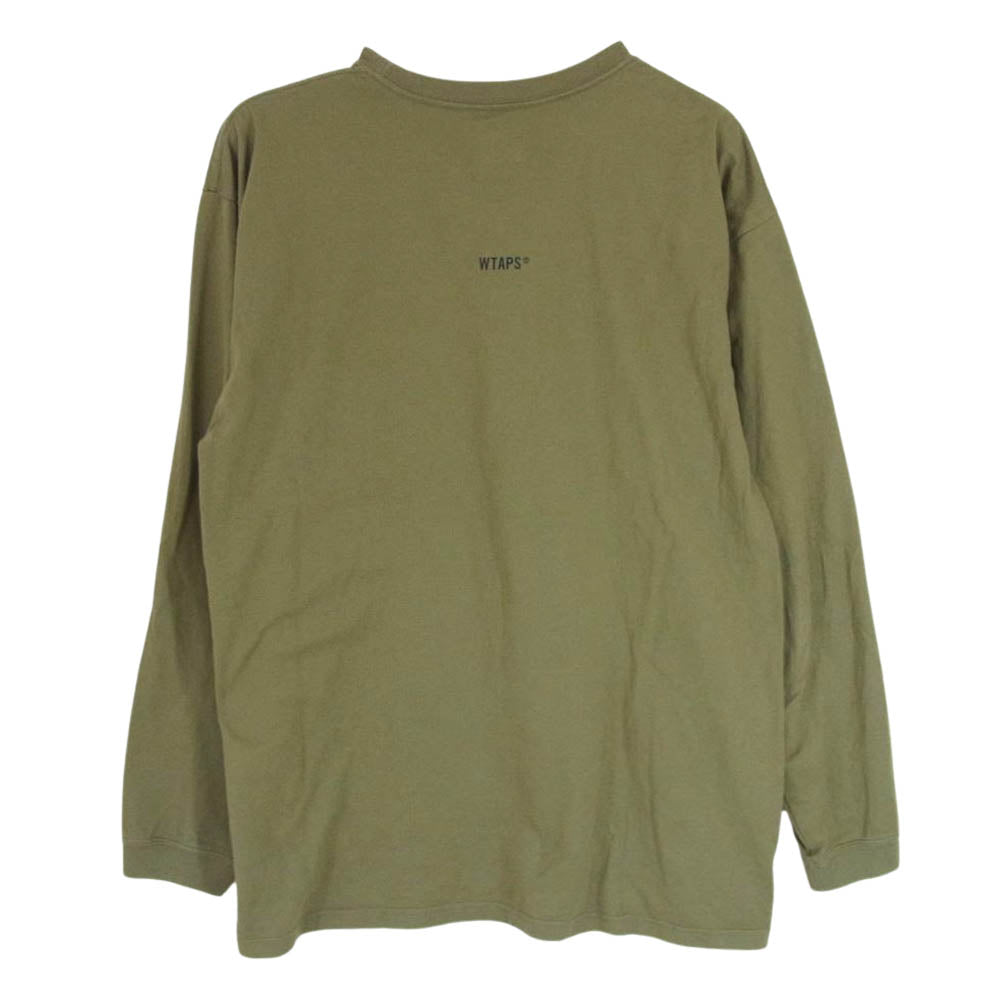 WTAPS ダブルタップス 21AW WTVUA L/S TEE  長袖 ロングスリーブ Tシャツ カットソー カーキ系 X 03【中古】