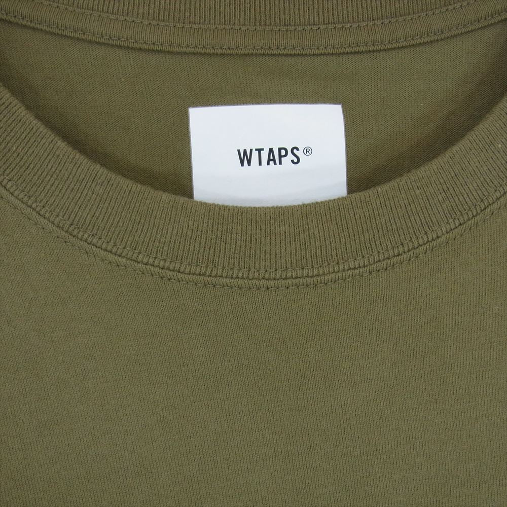 WTAPS ダブルタップス 21AW WTVUA L/S TEE  長袖 ロングスリーブ Tシャツ カットソー カーキ系 X 03【中古】