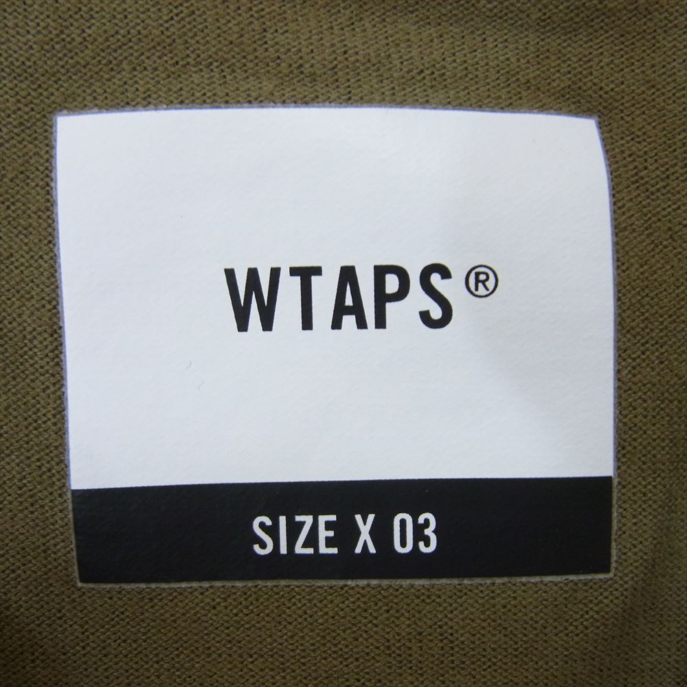 WTAPS ダブルタップス 21AW WTVUA L/S TEE  長袖 ロングスリーブ Tシャツ カットソー カーキ系 X 03【中古】