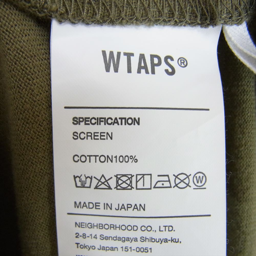 WTAPS ダブルタップス 21AW WTVUA L/S TEE  長袖 ロングスリーブ Tシャツ カットソー カーキ系 X 03【中古】