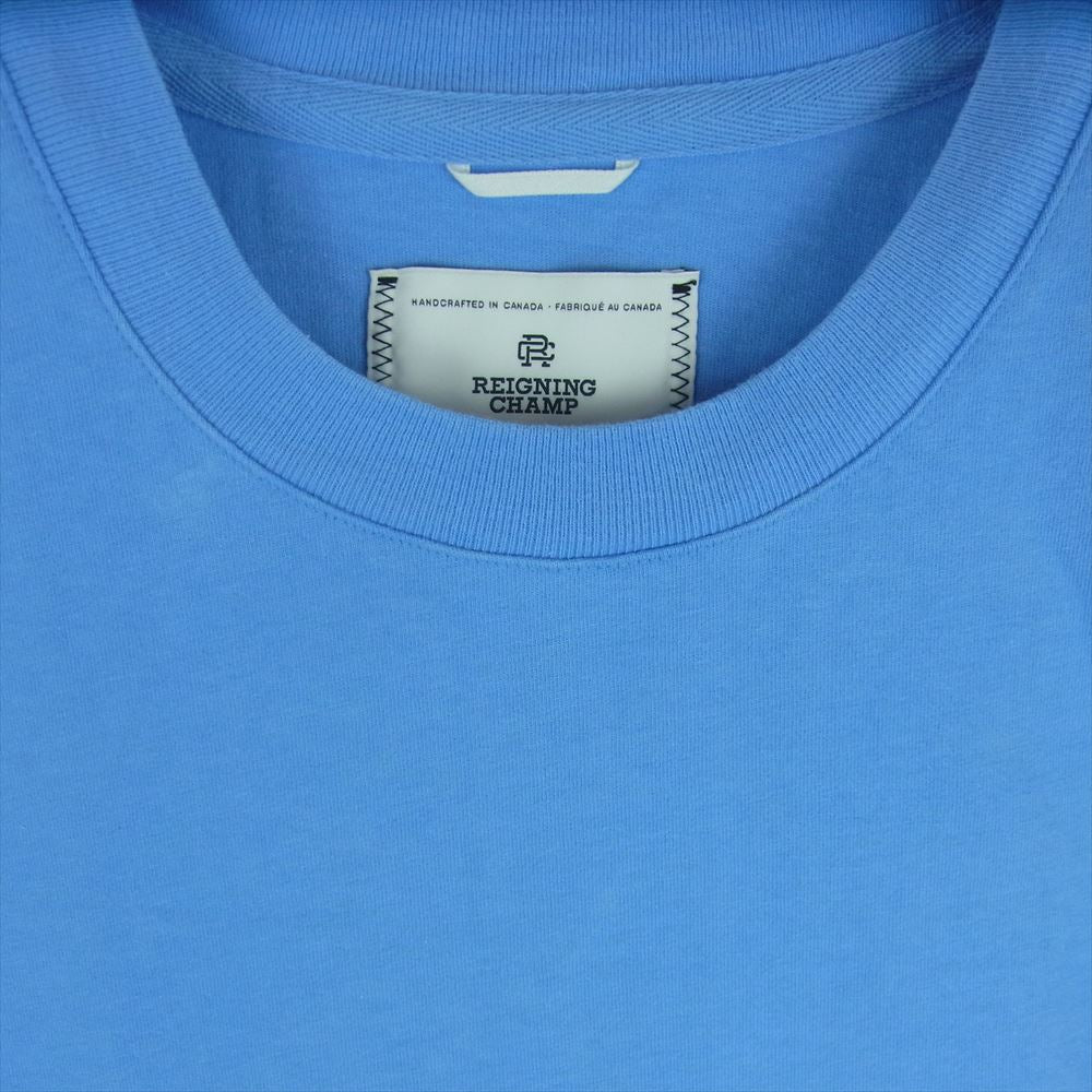 REIGNING CHAMP レイニングチャンプ LOT:4049 EXCLUSIVE OF TRIM クルーネック 半袖 Tシャツ ライトブルー系 M【中古】