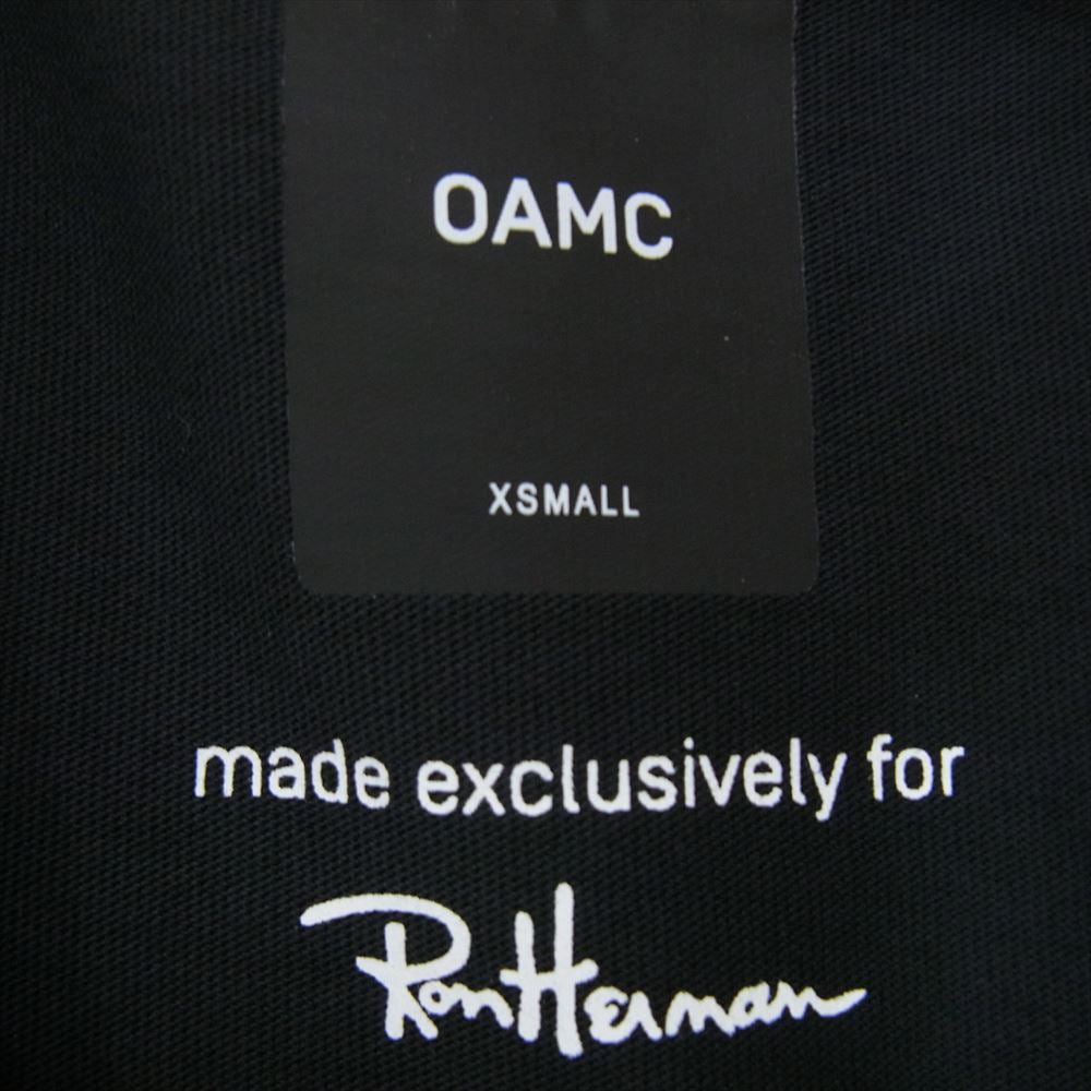 OAMC I024072 × Ron Herman ロンハーマン 別注 コットン クルーネック ポケット 半袖 Tシャツ ブラック系 XS【極上美品】【中古】