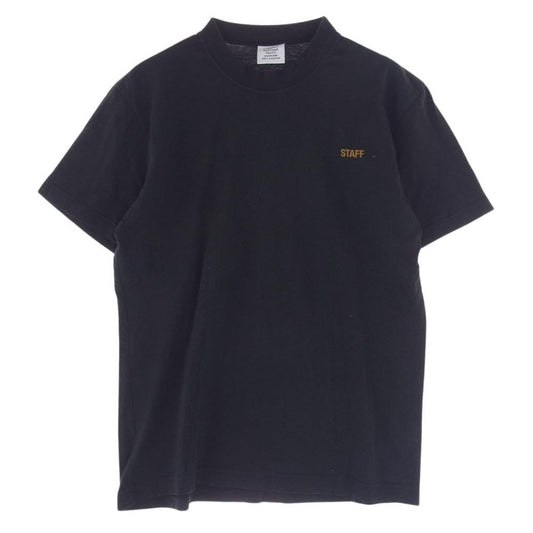 VETEMENTS ヴェトモン 18SS WAH18TR16 STAFF LOGO TEE スタッフ ロゴ プリント クルーネック 半袖 Ｔシャツ ブラック系 S【中古】