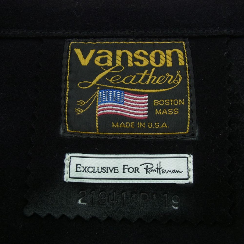 VANSON バンソン 21941 EXCLUSIVE FOR Ron Herman ロンハーマン 別注 スエードレザー トートバッグ ブラック系【中古】