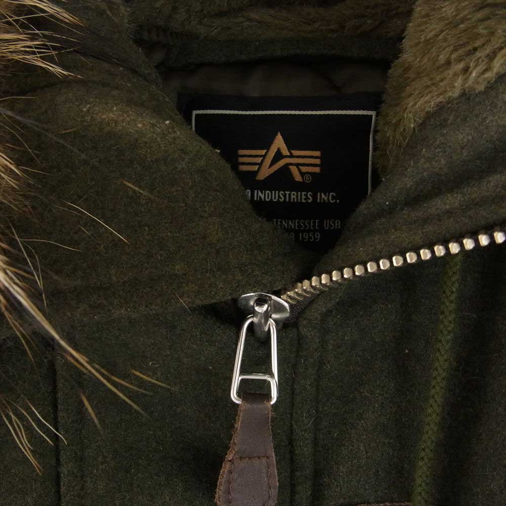 ALPHA アルファ INDUSTRIES for SHIPS GENERAL SUPPLY シップス別注 124-08-0010 ジェネラルサプライ N-3B ウール グリーン系 L【中古】