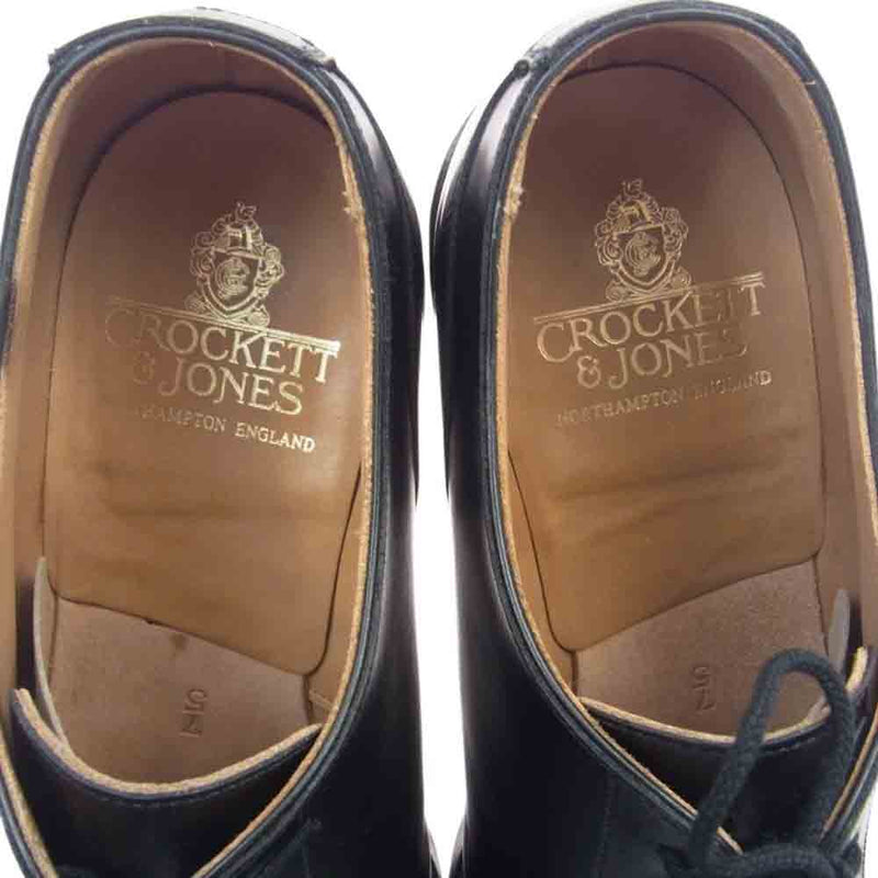 CROCKETT&JONES クロケットアンドジョーンズ 29262A-C01R1 MORETON モールトン カーフ 外羽根 292ラスト Uチップ レザー ドレスシューズ ブラック系 UK7E【美品】【中古】