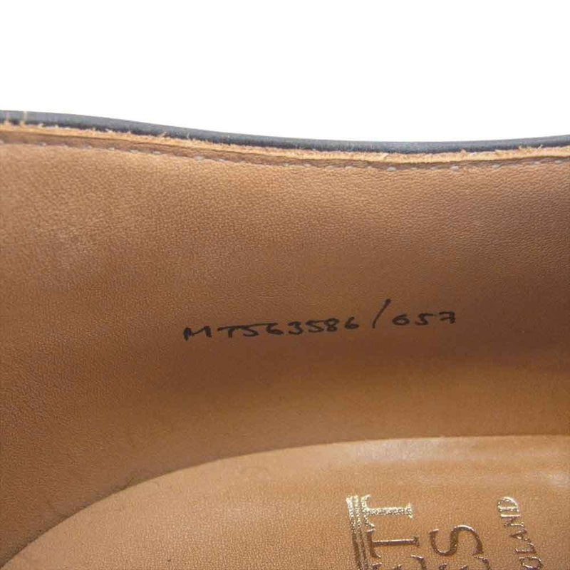 CROCKETT&JONES クロケットアンドジョーンズ 29262A-C01R1 MORETON モールトン カーフ 外羽根 292ラスト Uチップ レザー ドレスシューズ ブラック系 UK7E【美品】【中古】