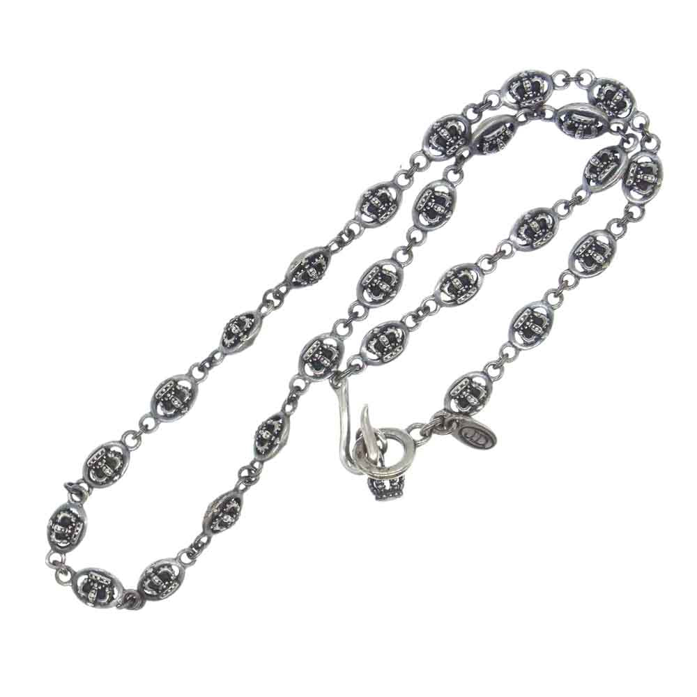 Justin Davis ジャスティンデイビス SNJ120 QE2 クラウン モチーフ チェーン ネックレス 40cm シルバー系【中古】