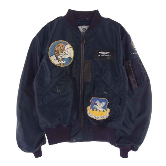 TOY'S McCOY トイズマッコイ TMJ2305 TYPE L-2A TEST SAMPLE 39th FIS 51st FIW THE HUFF ジェームスL トンプソン テストサンプル L-2A カスタムモデル フライトジャケット ミリタリージャケット ネイビー系 40【新古品】【未使用】【中古】