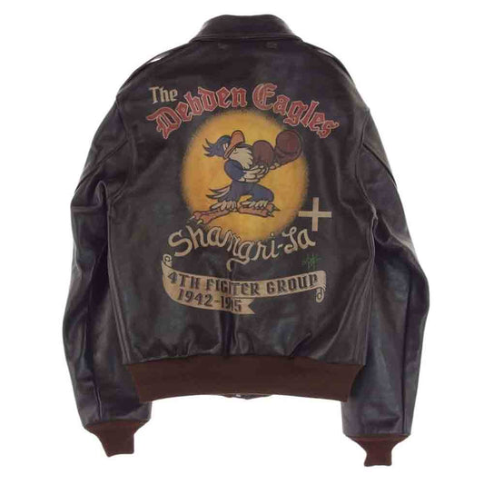 TOY'S McCOY トイズマッコイ TMJ2405 TYPE A-2 EAGLE SQUADRON SHANGRI-LA ホースハイド レザー フライト ジャケット ダークブラウン系 40【新古品】【未使用】【中古】