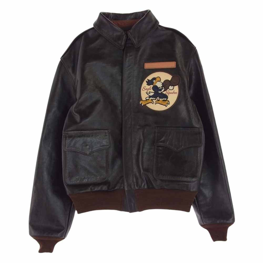 TOY'S McCOY トイズマッコイ TMJ2405 TYPE A-2 EAGLE SQUADRON SHANGRI-LA ホースハイド レザー フライト ジャケット ダークブラウン系 40【新古品】【未使用】【中古】