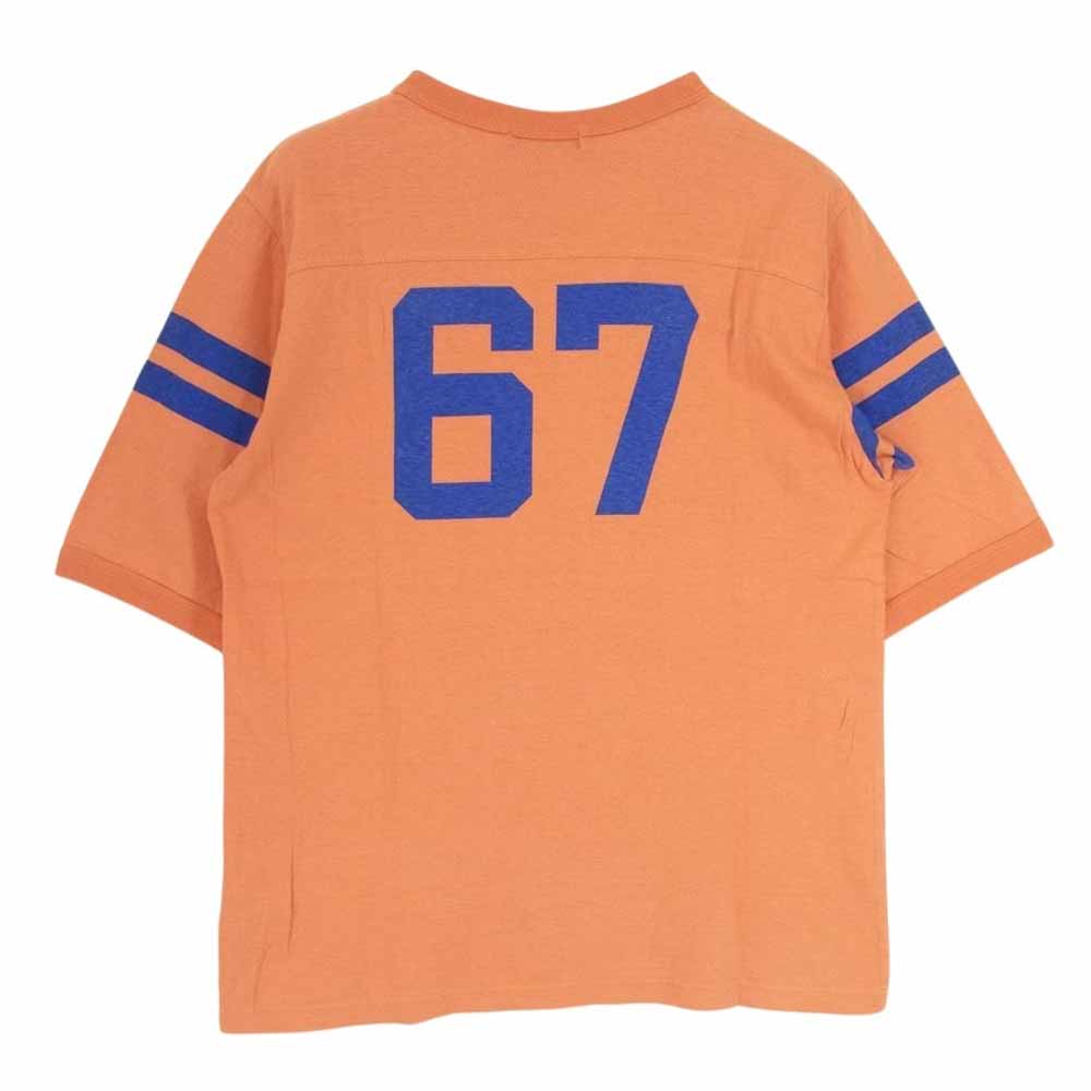 HYSTERIC GLAMOUR ヒステリックグラマー 1242CT01 PLAYBOY プレイボーイ フットボール 半袖 Tシャツ カットソー オレンジ系 L【中古】