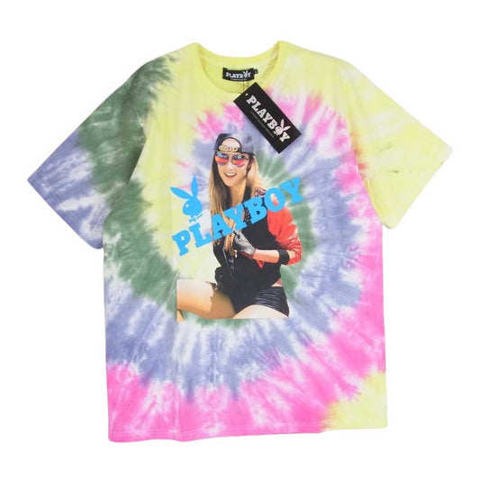 HYSTERIC GLAMOUR ヒステリックグラマー 19ss PLAY BOY MISS ALYSSA プレイボーイ タイダイ プリント Tシャツ マルチカラー系 L【新古品】【未使用】【中古】