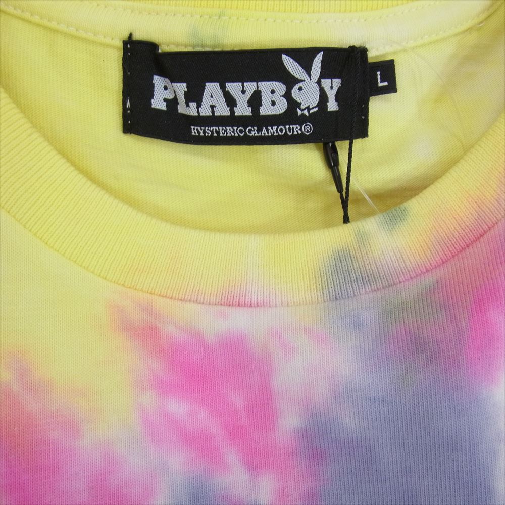 HYSTERIC GLAMOUR ヒステリックグラマー 19ss PLAY BOY MISS ALYSSA プレイボーイ タイダイ プリント Tシャツ マルチカラー系 L【新古品】【未使用】【中古】