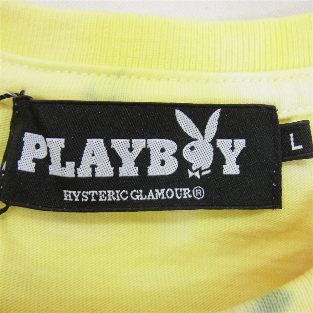 HYSTERIC GLAMOUR ヒステリックグラマー 19ss PLAY BOY MISS ALYSSA プレイボーイ タイダイ プリント Tシャツ マルチカラー系 L【新古品】【未使用】【中古】
